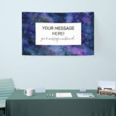Banderoles Bleu violet majestueux étoile Nebula Aquarelle (Salon professionnel)