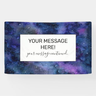 Banderoles Bleu violet majestueux étoile Nebula Aquarelle