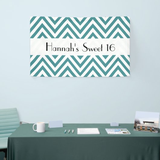 Banderoles Bleu Zigzag, Chevron, Motif Zigzag, Doux 16 (Salon professionnel)