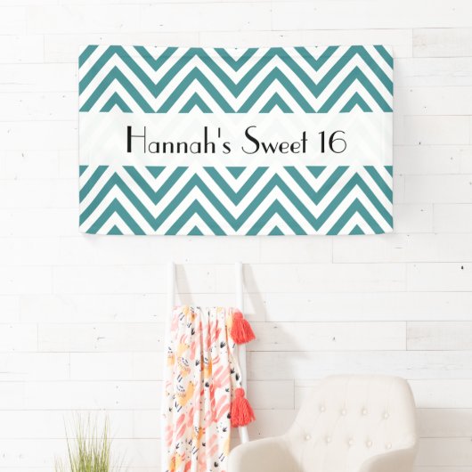 Banderoles Bleu Zigzag, Chevron, Motif Zigzag, Doux 16 (En situation)