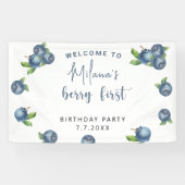 Banderoles Bleuets d'aquarelle 1ère fête d'anniversaire (Horizontal)