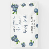 Banderoles Bleuets d'aquarelle 1ère fête d'anniversaire (Vertical)