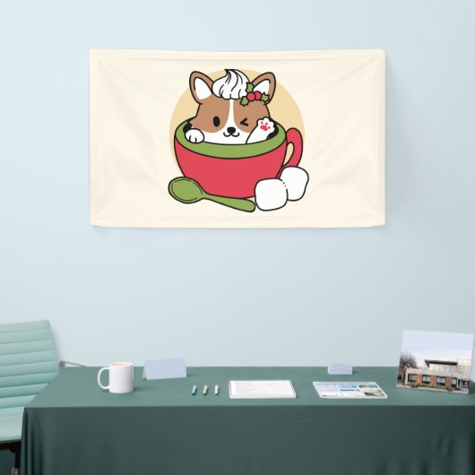 Banderoles Bliss de cacao d'hiver - Chien mignon en mode Mug (Salon professionnel)