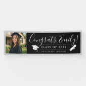 Banderoles BLK & GRAY 2026 | Graduation Banner with Photo (Horizontal)