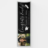 Banderoles BLK & GRAY 2026 | Graduation Banner with Photo (Vertical)