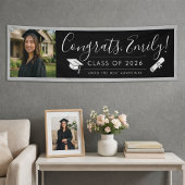 Banderoles BLK & GRAY 2026 | Graduation Banner with Photo