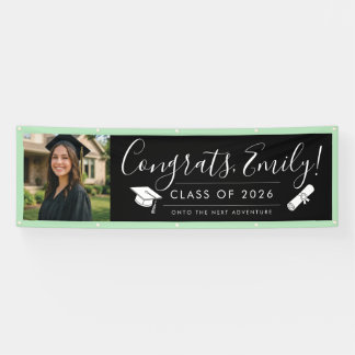 Banderoles BLK & GREEN 2026 | Graduation Banner with Photo