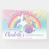 Banderoles Blonde Princess Unicorn Anniversaire Arc en ciel B (Horizontal)