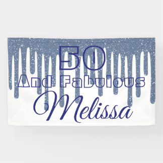 Banderoles Blue 50 Et Fabuleux Anniversaire