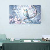 Banderoles Blue Bird Floral Baby Shower (Salon professionnel)