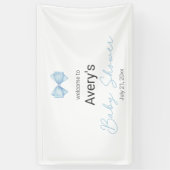 Banderoles Blue Bow Modern Boy Baby shower (Vertical)