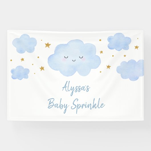 Banderoles Blue Boy Cloud Stars Baby Sprinkle (Horizontal)
