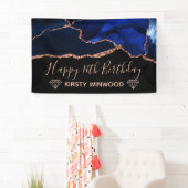 Banderoles Blue & Faux Rose Gold Parties scintillant Agate Sw (En situation)