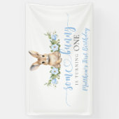 Banderoles Blue Floral Spring Rabbit Some Bunny 1st Birthday (Vertical)