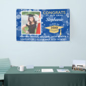 Banderoles Blue Gold Modern Bubbles Félicitations Photo Gradu (Salon professionnel)