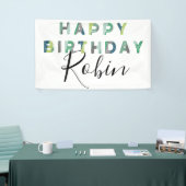 Banderoles Blue Green Letters, simple anniversaire personnali (Salon professionnel)