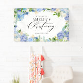 Banderoles Blue Hydrangea and Ivory Rose Christening (En situation)