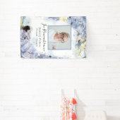 Banderoles Blue Hydrangea Aquarelle Célébration de la vie (Insitu)