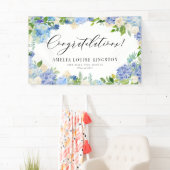 Banderoles Blue Hydrangea et Ivory Rose Graduation Party (En situation)