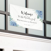 Banderoles Blue Hydrangea flowers wedding welcome (Bâtiment extérieur)