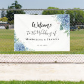 Banderoles Blue Hydrangea flowers wedding welcome (Insitu)