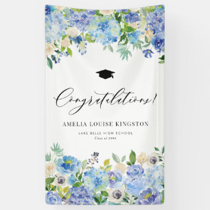 Banderoles Blue Hydrangea Graduation Félicitations