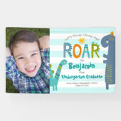 Banderoles Blue Kindergarten Graduation Photo Dinosaur Garçon (Horizontal)