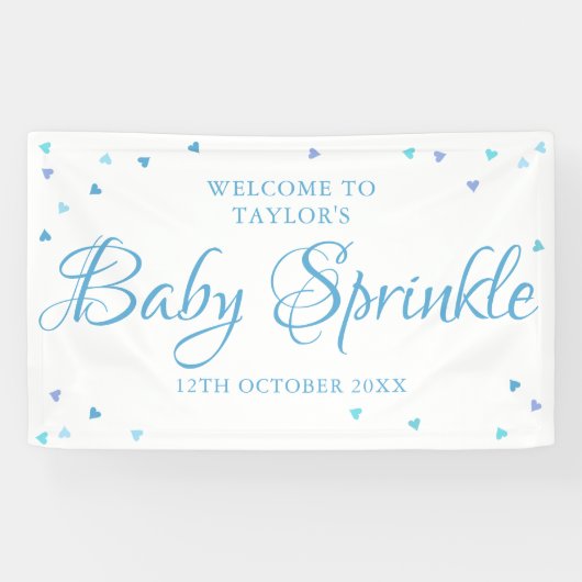 Banderoles Blue Love Hearts Baby Sprinkle / Showcase Welcome (Horizontal)
