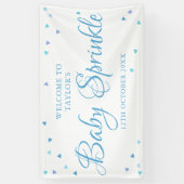 Banderoles Blue Love Hearts Baby Sprinkle / Showcase Welcome (Vertical)