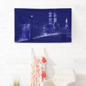 Banderoles Blue New York City Night Pop Art (En situation)