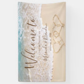 Banderoles Blue Ocean Waves Plage tropicale Mariage (Vertical)