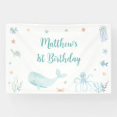 Banderoles Blue Pastel Under the Sea Anniversaire (Horizontal)