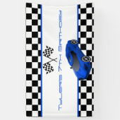 Banderoles Blue Race Car fête d'anniversaire (Vertical)