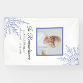 Banderoles Blue Winter Snowflakes Célébration de la vie funér (Horizontal)