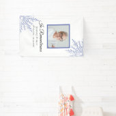 Banderoles Blue Winter Snowflakes Célébration de la vie funér (Insitu)