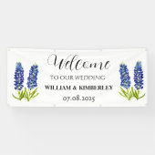 Banderoles Bluebonnets Blue Floral Rustic Mariage élégant (Horizontal)