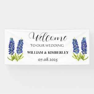 Banderoles Bluebonnets Blue Floral Rustic Mariage élégant