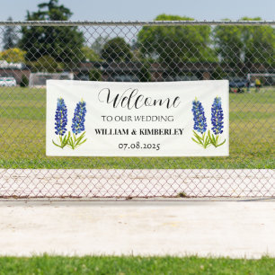 Banderoles Bluebonnets Blue Floral Rustic Mariage élégant