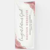 Banderoles Blush Pink Gold Agate Félicitations Graduation (Vertical)