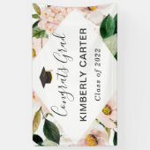 Banderoles Blush Pink Hydrangea Floral Graduation Party (Vertical)