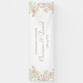 Banderoles Blush Pink Roses Wedding Banner (Vertical)