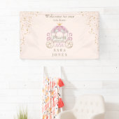 Banderoles Blush Princess Arrivée bientôt Baby shower (En situation)