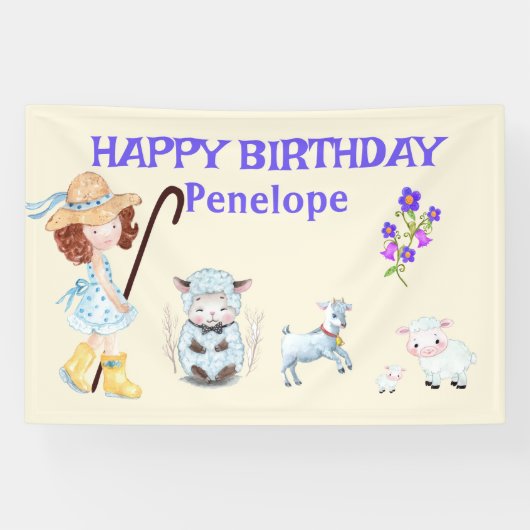 Banderoles BO PEEP NURSERY RHYME Mot Cloud Nom Collage (Horizontal)