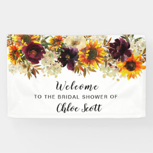 Banderoles Boho Automne Floral Fête des mariées Bienvenue