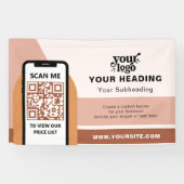 Banderoles Boho Branding Professional Publicité QR Code (Horizontal)