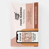 Banderoles Boho Branding Professional Publicité QR Code (Verticale)