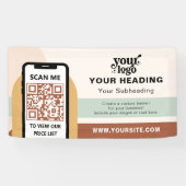 Banderoles Boho Branding Professional Publicité QR Code (Horizontal)