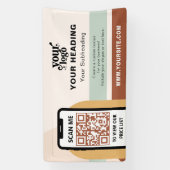 Banderoles Boho Branding Professional Publicité QR Code (Verticale)