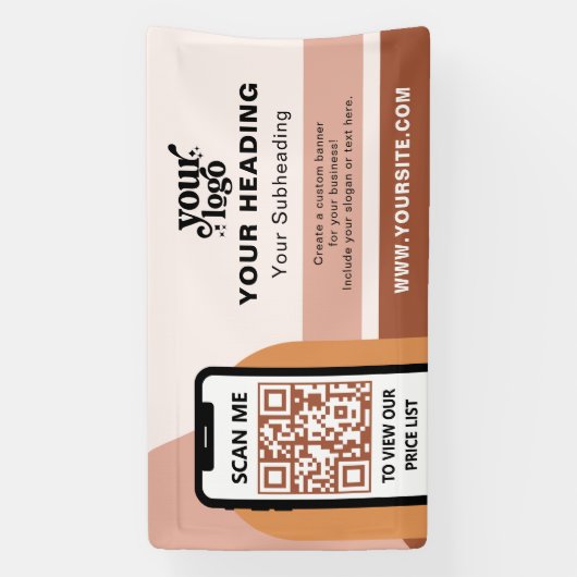 Banderoles Boho Branding Professional Publicité QR Code (Verticale)