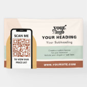 Banderoles Boho Branding Professional Publicité QR Code (Horizontal)